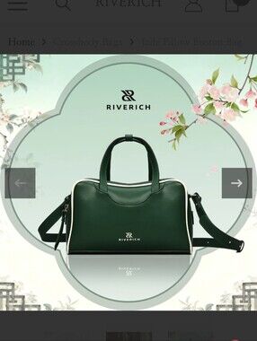 Emerald Green Structured Satchel with Cream Piping